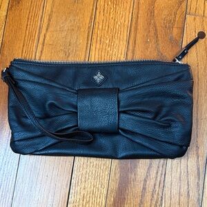 Vera Wang Black Leather Wristlet